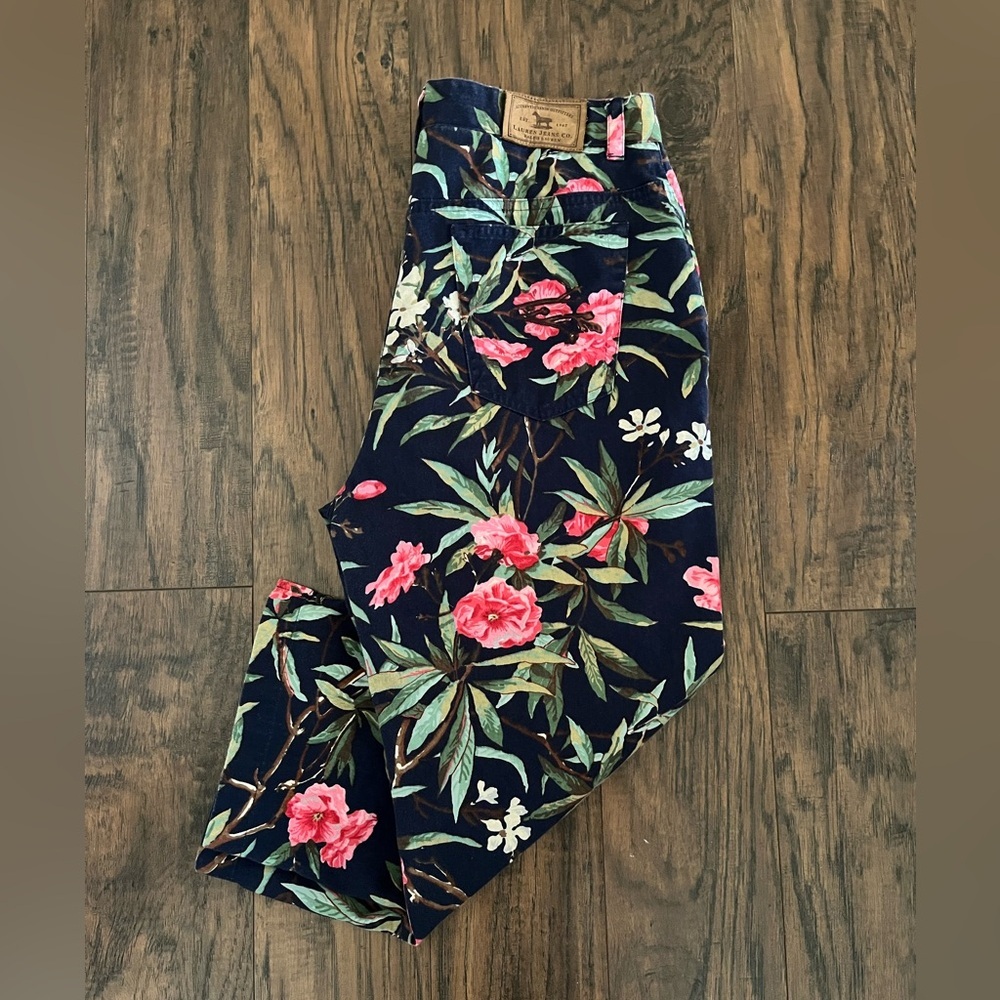 Vintage Lauren Jeans Ralph Lauren Floral Capri Pants 100% Cotton Size 8